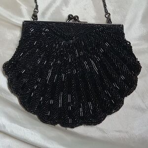Black Beaded Date Purse